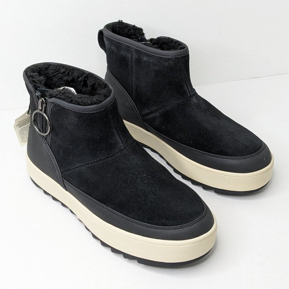 Koolaburra Tynlee Zip Waterproof Winter Boots, Black Suede, Women's 7